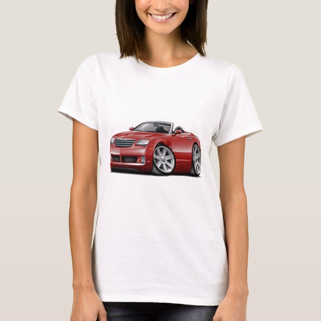 Rödbrun cabriolet för korseld t-shirt (Framsida)