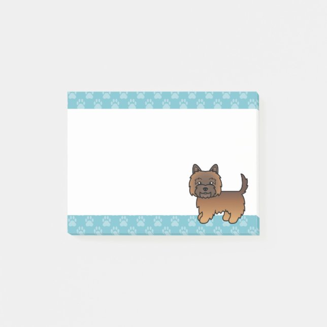 Rödbrun Cairnterrier Serieteckning Hund Ritning Post-it Block (Framsida)