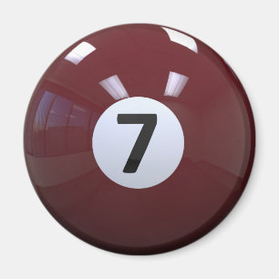 Rödbrun för Billiardbassäng för nr. 7 boll Magnet