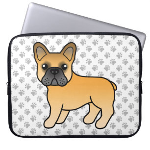 Rödbrun fransk bulldogg Söt serietecknad hund Laptop Fodral