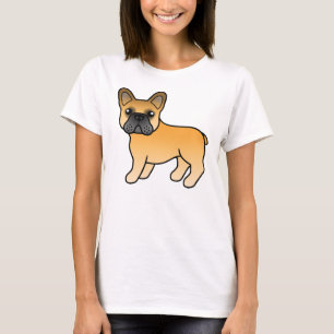 Rödbrun fransk bulldogg Söt serietecknad hund T Shirt