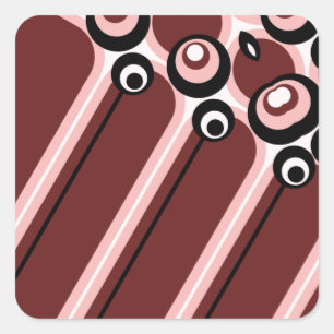 Rödbrun Hyper modern abstrakt design Fyrkantigt Klistermärke