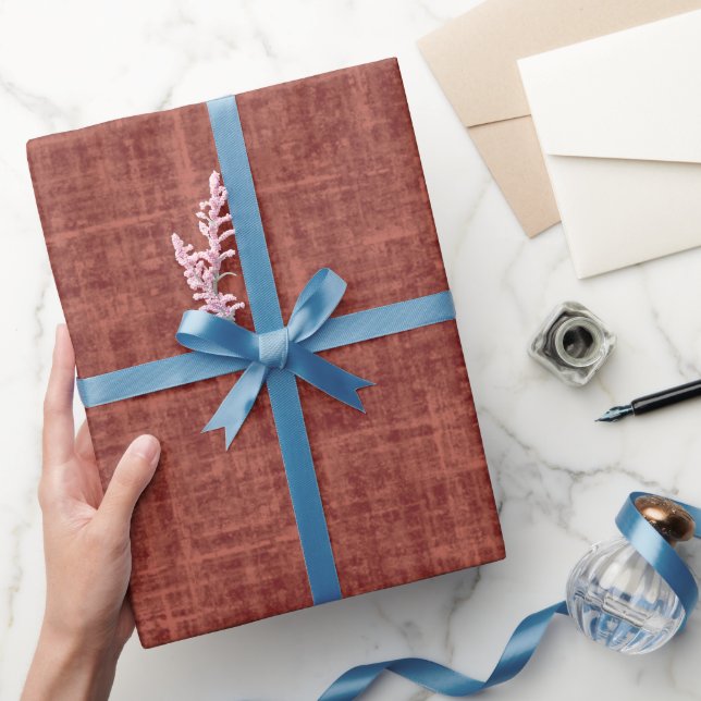 Rödbrun linne presentpapper (Gifting)