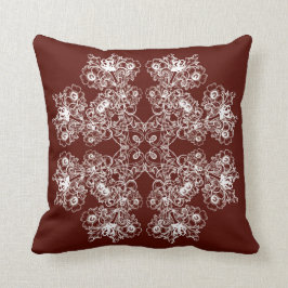 Rödbrun modell för blom- barock stil kudde