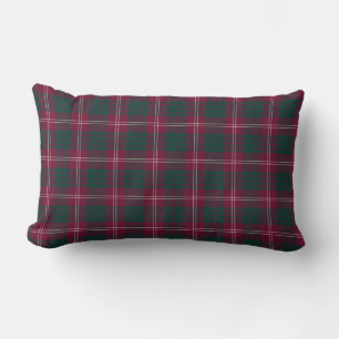 Rödbrun och grön Tartan för Crawford familj Lumbarkudde
