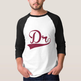 Rödbrun och muff Ragland för vitdoktor Long Tee Shirt