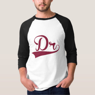 Rödbrun och muff Ragland för vitdoktor Long Tee Shirt