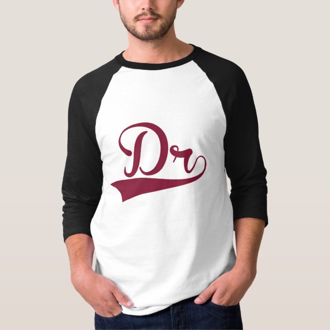 Rödbrun och muff Ragland för vitdoktor Long Tee Shirt (Framsida)