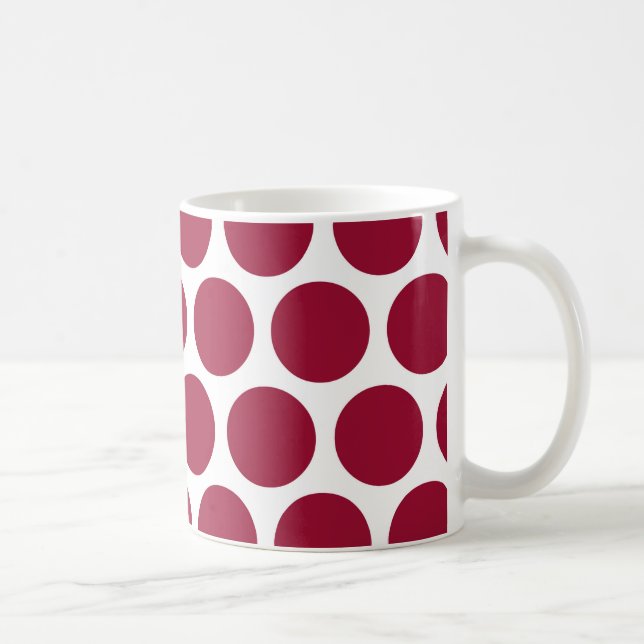 Rödbrun Retro färgrik modern polka dots Kaffemugg (Höger)