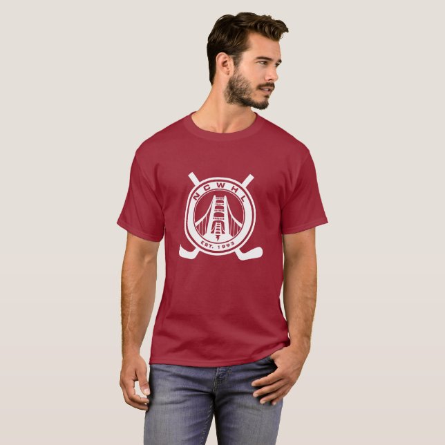 Rödbrun uppdelningsskjortamanar tee shirt (Hel framsida)