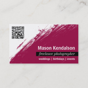 Rödbruna QR KODIFIERAR fotografvisitkorten Visitkort