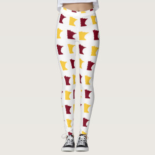 Rödbrunt och guld som är statliga av det Minneso Leggings