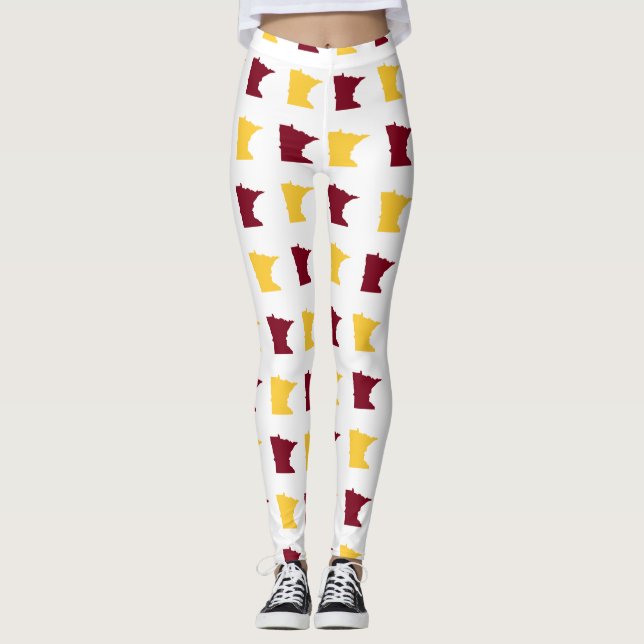 Rödbrunt och guld som är statliga av det Minnesota Leggings (Framsida)