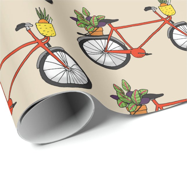 rödcykel med grönt presentpapper (Rullad Hörn)