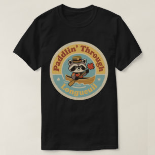 Rodda genom Longueuil med en vänlig tvättbjörn T Shirt
