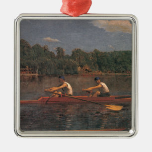 Roddått på floden (av Thomas Eakins) Julgransprydnad Metall