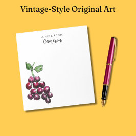 Röddruvor av vintage-Inspired Red Vin Cute Vineyar Anteckningsblock