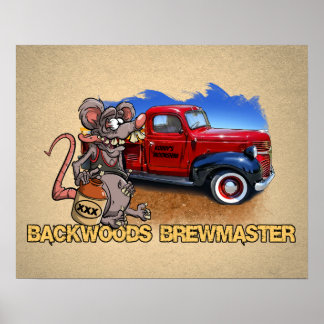 Roddy Råtta Fink Stil Moonshine Brewmaster Tecknad Poster