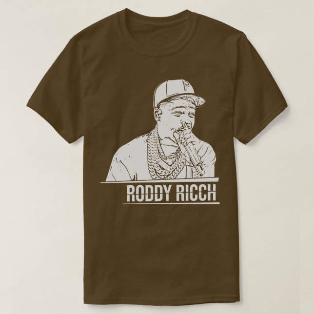 Roddy ricch White retro T Shirt (Design framsida)