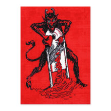 Röde Krampus skär hjärta