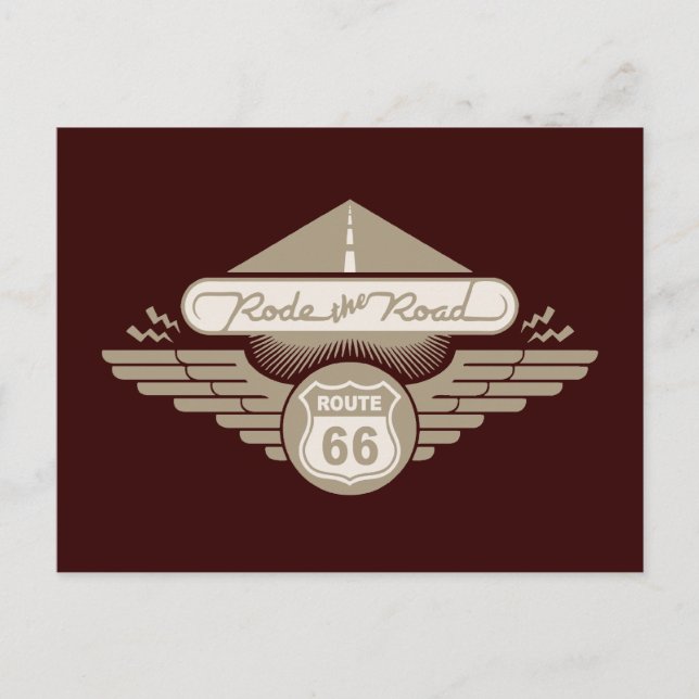 Rode the Road - guld Vykort (Framsida)