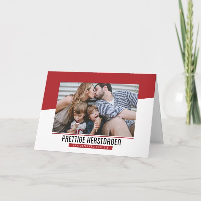 Rode Vrolijke Kerstmis Helgkort (Framsida)