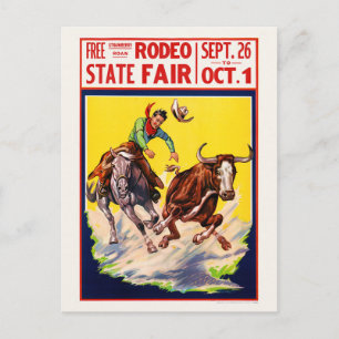 Rodea State Fair USA Vintage affisch återställde 1 Vykort