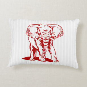 Rödelefant Line Teckning accent Pillow Prydnadskudde