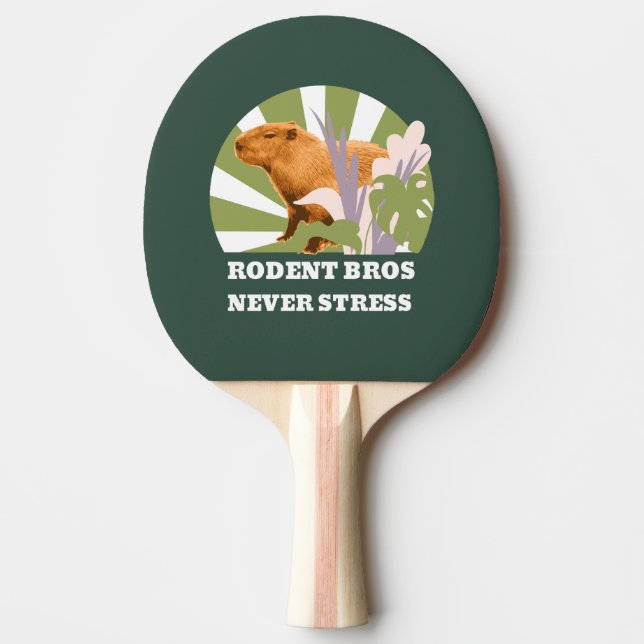 Rodent Bros Stressar aldrig Capybara Pingisracket (Framsidan)