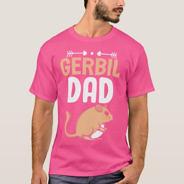 Rodent Fars dag Pappa Gerbil Pappa Maus Djurälskar T Shirt (Framsida)
