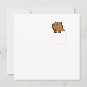 Rodent in the Pocket Gift Capybara Pocket TShirt Inbjudningar