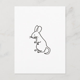 Rodent råtta mus bläck line teckning art design lo vykort