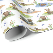 Rodent Toile Wrapping Paper (Original Colors)
