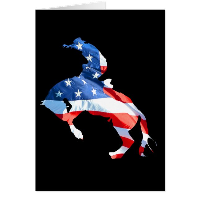 Rodeo är America - Bronco Riding Hälsningskort (Framsidan)