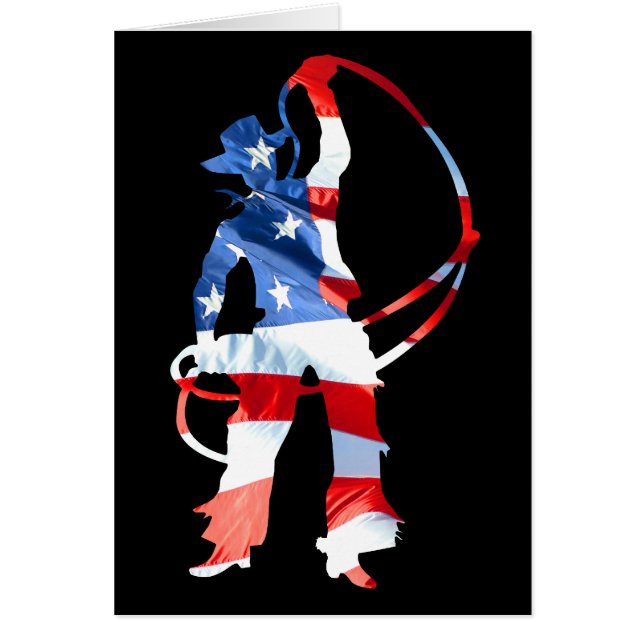 Rodeo är America - Roping Hälsningskort (Framsidan)