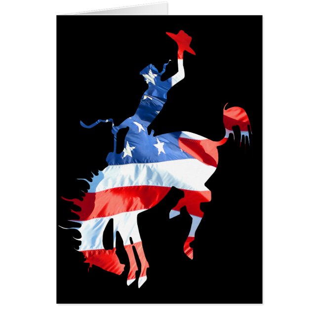 Rodeo är Amerika - Bronco Riding 2 Hälsningskort (Framsidan)