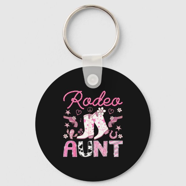 Rodeo Aunt Nk Cowgirl Western Coquette Birthday Gi Nyckelring (Framsida)