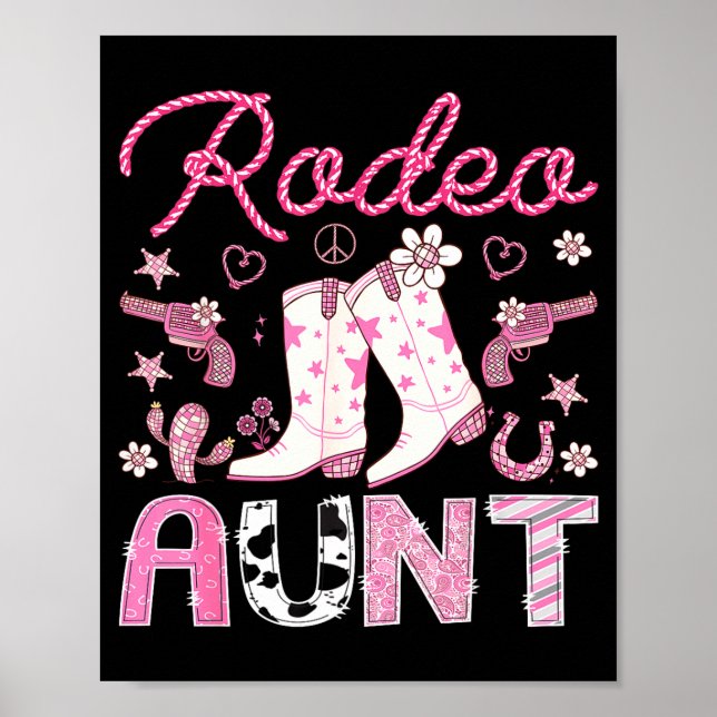 Rodeo Aunt Nk Cowgirl Western Coquette Birthday Gi Poster (Framsidan)