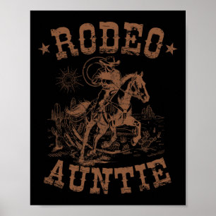 Rodeo Auntie Western Cowboyfamilj Matching Mor Poster