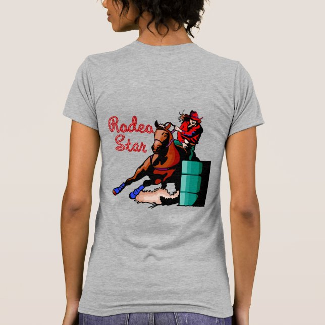 Rodeo Barrel Racing Rodeo Star T-Shirt (Baksida)