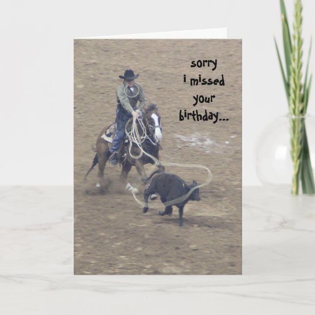 Rodeo Belated Birthday, (lite uppbunden!) Kort (Framsida)