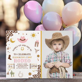 Rodeo Birthday Girl , Photo CowGirl Birthday Inbjudningar
