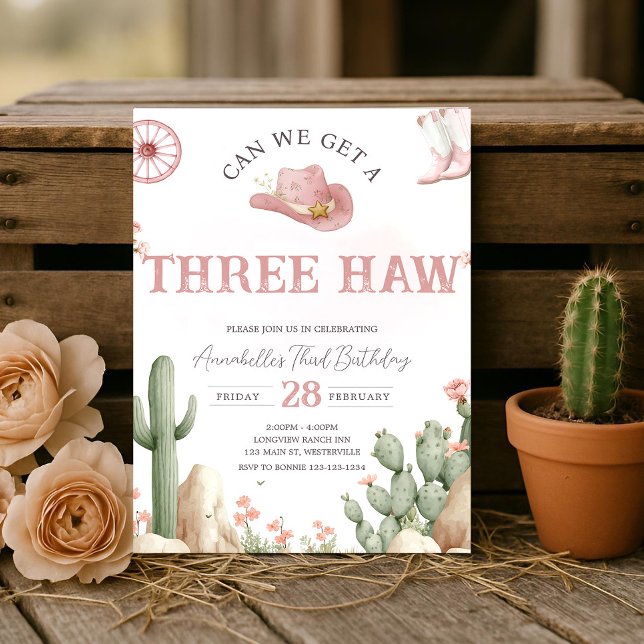 Rodeo Birthday Invitation Three, Third Birthday  Inbjudningar (Skapare uppladdad)