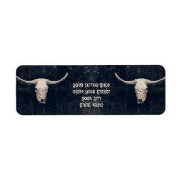 Rodeo Black Rustic Western Tatto Shop Bull Bull Sk Returadress Etikett