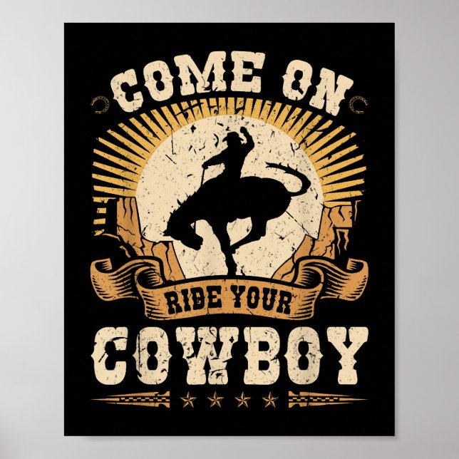 Rodeo Bronc Riding Ride din Cowboys Bucking Horse Poster (Framsidan)
