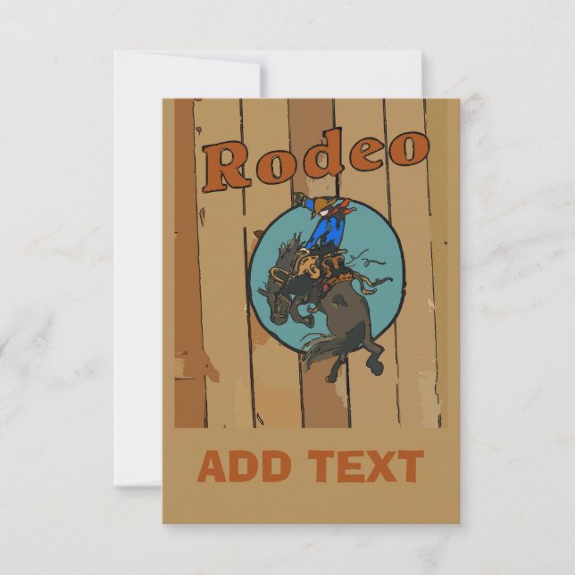 Rodeo Bucking Horse Card (Framsida)