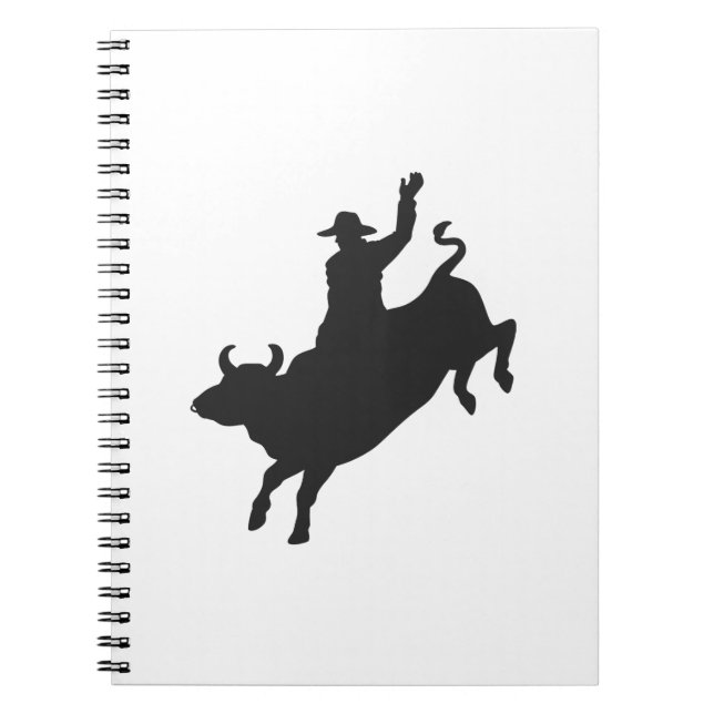 Rodeo Bull Ride silhouette Anteckningsbok (Framsidan)
