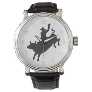 Rodeo Bull Ride silhouette Armbandsur