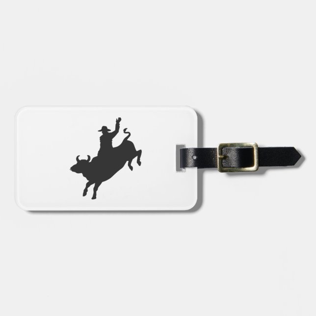 Rodeo Bull Ride silhouette Bagagebricka (Horisontell Framsida)