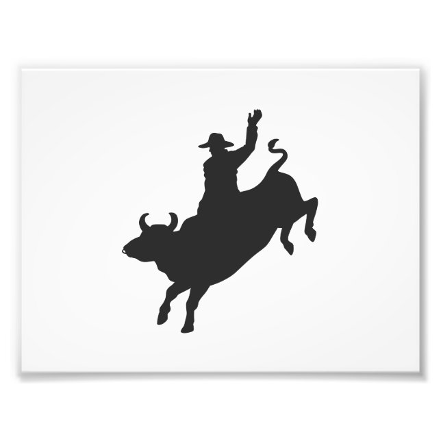 Rodeo Bull Ride silhouette Fototryck (Framsidan)